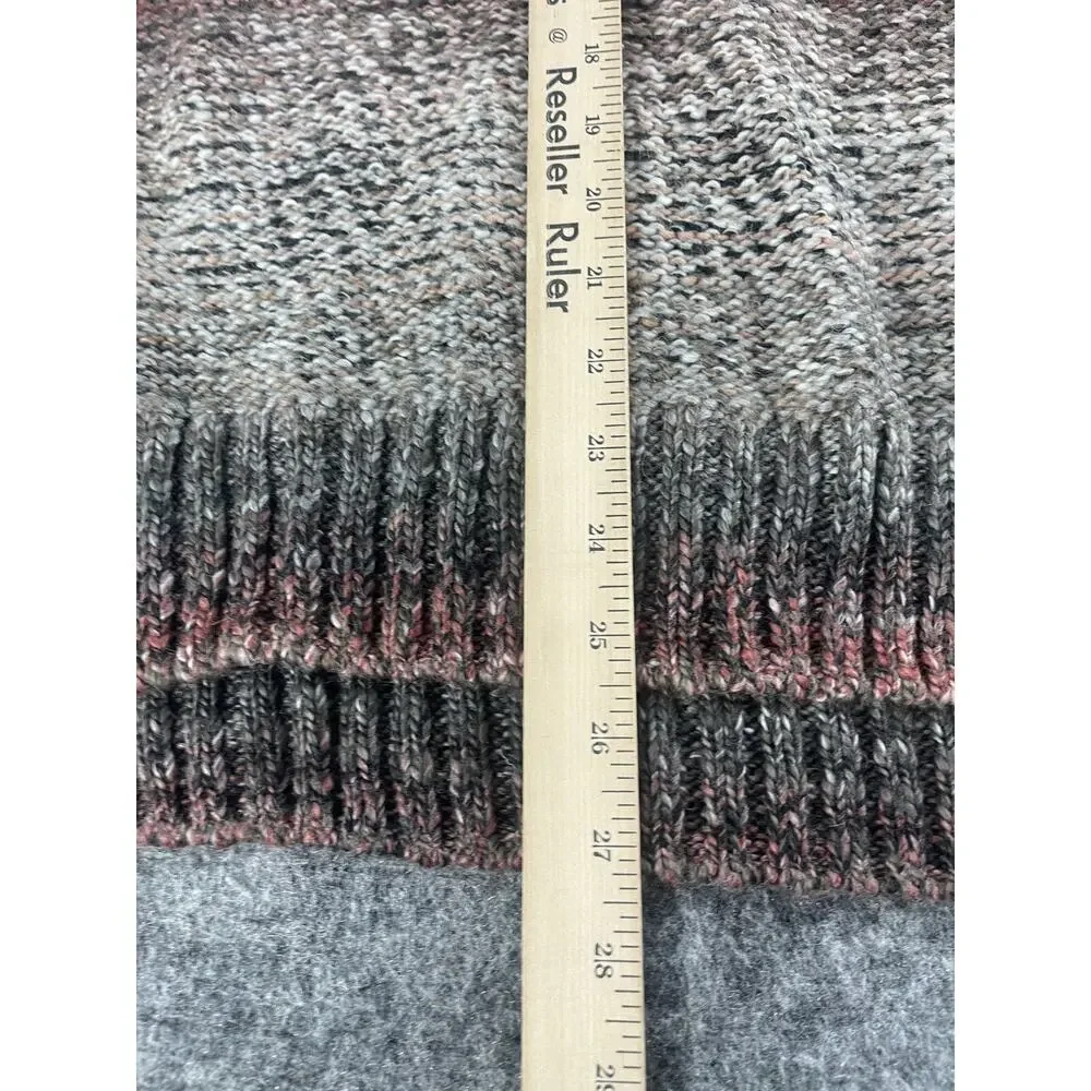 Prana Sweater Women Small Tunic Gray Turtle Neck Wool Blend Pullover Knit N38